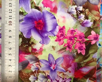 150 cm širokú kvetinovým motívom vytlačené single jersey textílie,unfleece dokončovacie,mäkký a krehký dotyk,XERY-A1037