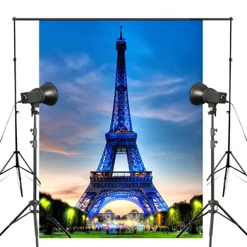 150x220cm Modré Svetlo na Fotografovanie Pozadí Parížskej Eiffelovej Veže Photo Studio Photography Pozadie