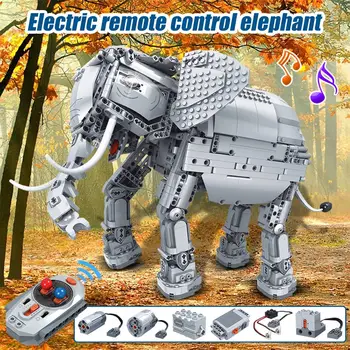 1542pcs Elektrické Slon Zvierat, Diaľkové Ovládanie Strojov Model Stavebné Bloky Technic RC Tehly Vzdelávania Hračky pre Chlapca