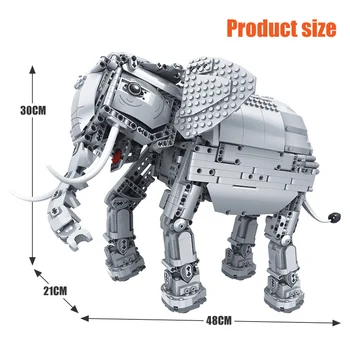1542pcs Elektrické Slon Zvierat, Diaľkové Ovládanie Strojov Model Stavebné Bloky Technic RC Tehly Vzdelávania Hračky pre Chlapca