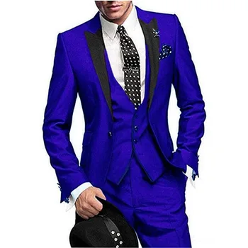 16 Farieb 2020 Mužov, Svadobné Obleky, Nohavice s 3 Ks Obleky Mužov Smoking Muž Vyhovuje Slim Fit Prom Kostým Homme(Bunda+Nohavice+Vesta)