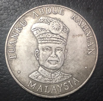 1977 Malajzia 1 Ringgit-Nezávislosť Strieborné Pozlátené Kópiu Mince