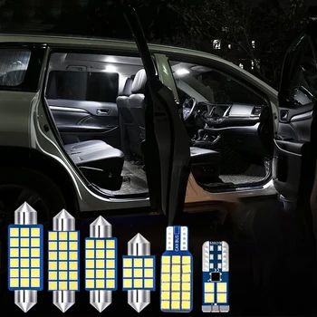 19pcs Vlkovcový T10 Auto Interiérové LED Svetla na Čítanie, Na Toyota Land Cruiser 200 FJ20 2007-2018 2019 špz Svetlo Lampy batožinového priestoru