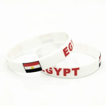 1PC Egypt Vlajkou Krajiny, Silikónový Náramok Biele Červené Futbalových Fanúšikov Športov, obchod so Silikónovej Gumy Náramky&Prívesky, Darčeky SH246