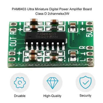 1PCS PAM8403 Super mini digitálny zosilňovač rada miniatúrne class D zosilňovač správnej jednotky 2x3 W vysokej 2.5-5V USB