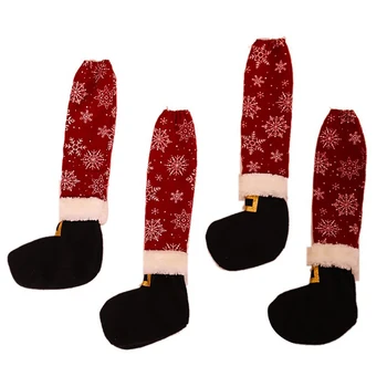 1PCS Vianočné Stolička, Nohy Nohy Kryt Stolové Dekorácie Pre Strany Večera Vianočné Dekorácie Ponožky Nohy na nábytok