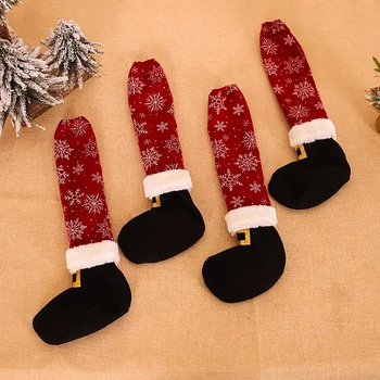 1PCS Vianočné Stolička, Nohy Nohy Kryt Stolové Dekorácie Pre Strany Večera Vianočné Dekorácie Ponožky Nohy na nábytok