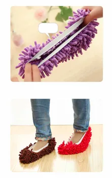 1Pair Papuče kryt lenivý topánky kryt snímateľný a umývateľný papuče kryt mop hlavu krytie pre domácnosť na čistenie handričkou