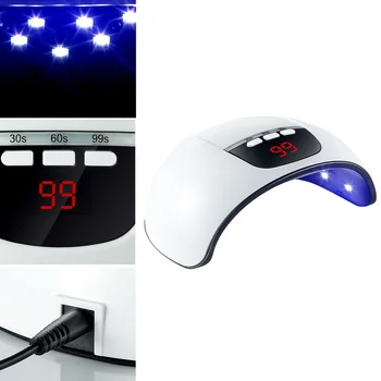 1Pc USB 54W UV LED na Nechty, Vlasy Vytvrdzovania Lampa Manikúra Nechty Nástroj Nail Art Lampa Vytvrdzovania Nechtov Svetlo (Biela)