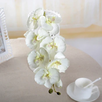 1Pcs 8 Hlavy 70Cm Umelý Kvet Phalaenopsis Latex Kremíka Skutočný Dotyk Veľké Orchidea Orchidee Svadobné Kvalitné Dekorácie Flores