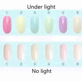 1g 6colors Slnečné svetlo Citlivé Práškovej Farby na Nechty, Glitter Prášok UV Svetlo Photochromic Pigment Manikúra Tipy na Dekorácie