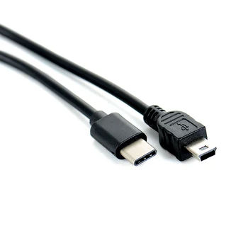 1pc USB Typ-c na Mini USB Kábel USB-C Muž na Mini-B Samec Converter Adaptér Viesť Dátového Kábla 30 cm