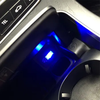 1pcs Auto-Styling USB Atmosféru LED Svetlo Prípade pre Volkswagen Jetta Tiguan POLO Passat CC Golf R20 R36 EOS Scirocco