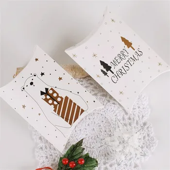 1pcs Tvorivé Veselé Vianoce Strany Darčeka Jednoduchý Vianočný Stromček Papier Vankúš Candy Boxy