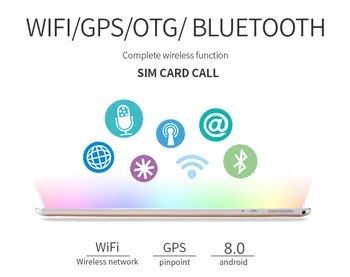 2.5 D Skla 4G+128 G/64 G/16G 10 palcový 3G/4G LTE Tablet pc Android8.0 Octa-Core PC Tablety 1920*1280 Riešenie Napájania 5MP 5000mAh