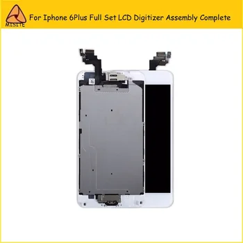 2 KS/VEĽA Vysoko Kvalitný Displej LCD Pre iPhone 6 Plus Displej LCD Digitalizátorom. Montáž+Predná Kamera+Home Tlačidlo Flex Veľkoobchod