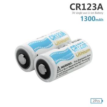 2 Ks 3V 1300mAh CR123A K123A CR17345 LiMnO2 Batérie Pre Detektor Dymu Foto Videokamera DVD DV Video Prehrávača E-ceruzka