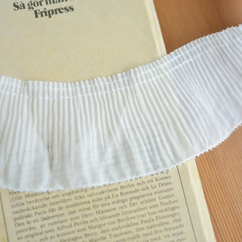 2 M/veľa Nádherné biele rias šifón skladaný čipky detské oblečenie dekoratívne čipky textílie materiál SC128