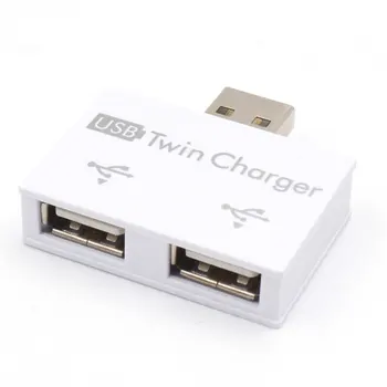 2 Porty Profesionálny Praktická Mini Splitter Módne Extender Pre Telefón, Tabliet Adaptér Nabíjačka Twin USB Hub Prenosné ABS Stabilný