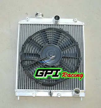 2 RIADKU 32 MM V/Z RÚRY Hliníkový Chladič + ventilátor 92-00 pre Honda pre Občianske EK EG D15 D16 B16 B18