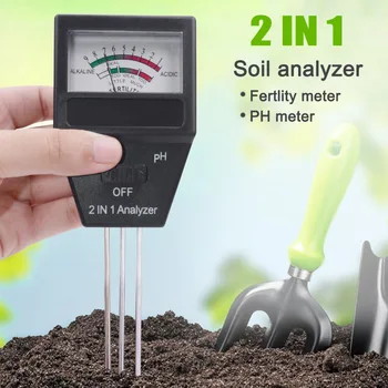 2 V 1. Pôda Analyzer PH Meter Kyslosť Alkalita Tester s 3 Sondy pre Záhradné Farmy FAS6