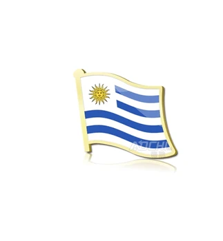 2 ks pozlátené štátna vlajka Uruguaj golier odznak brassard Národný symbol zberateľskú znak metal art