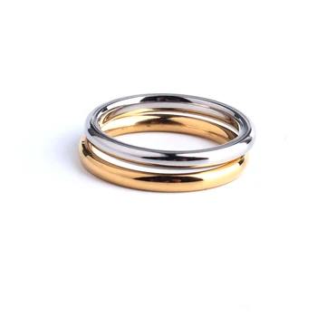 2 mm zlato strieborná farba Hladké snubné prstene pre ženy 316L Nerezovej Ocele, veľkoobchod