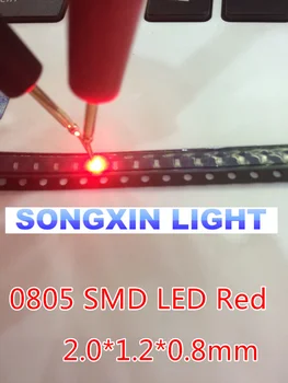 200PCS/Veľa 0805 SMD LED Diódy Červená led dióda 0805 (2012) SMD LED Dióda Auta Lampa Čip Svetlo Korálky