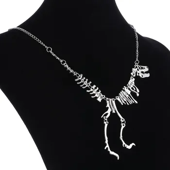 2017 Módne Šperky Gotický Tyrannosaurus Rex Kostra Dinosaura Prívesok Náhrdelník Reťazca Choker Náhrdelník Pre Ženy