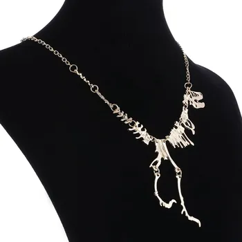 2017 Módne Šperky Gotický Tyrannosaurus Rex Kostra Dinosaura Prívesok Náhrdelník Reťazca Choker Náhrdelník Pre Ženy