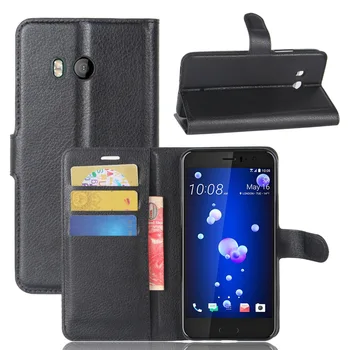 2017 Nový Smartphone Prípadoch Pre HTC U11 50pcs Luxusné kožené Flip peňaženky creditcard shockproof puzdro pre HTC U11 Kryt