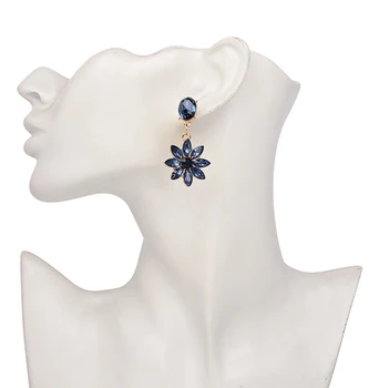 2019 Oorbellen Pekný Kvet Crystal Drop Náušnice Luxus, Štýl Módne Šperky Pre Ženy, Nový Vintage Doplnky