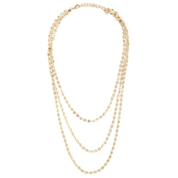 2019 dámy jednoduché hrubé časti sequin náhrdelník zlato dámy narodeninovej party vrstvený náhrdelník továreň na priamy predaj