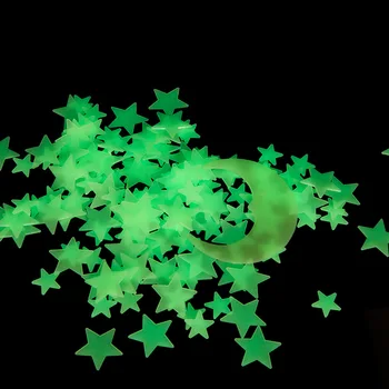 201Pcs Svetelné 3D Samolepky na Stenu Svietiť v Tme Hviezdy, Mesiac, Nálepky, Nálepky na Izieb Fluorescenčné Nálepky Domova