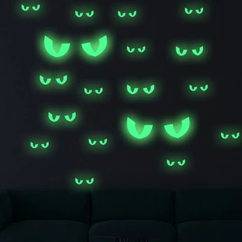 2020 Glowing In The Dark Eyes Wall Glass Sticker Halloween Fluorescent stickers