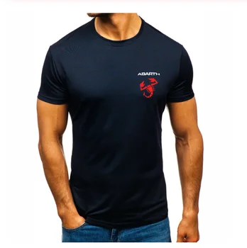 2020 Nové Letné pre Abarth Auto Logo Módne bežné Pohodlné Pánske Krátke rukáv Slim fit Posádky krku Bavlna Pánske T-Shirt