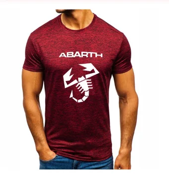 2020 Nové Letné pre Abarth Auto Logo Módne bežné Pohodlné Pánske Krátke rukáv Slim fit Posádky krku Bavlna Pánske T-Shirt