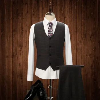 2020 Nové Módne Tmavo Sivá Ženícha Tuxedos Groomsmen Najlepší Muž Obleky 3 Kusy (Bunda+Nohavice+Vesta) Svadobný Oblek Obleku Vlastné
