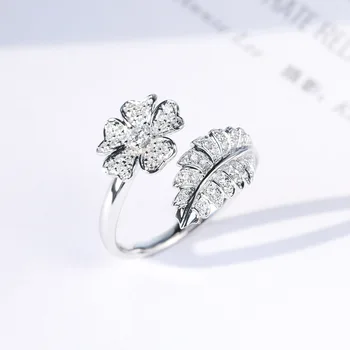 2020 Nové módne tvorivé osobnosti super flash slivka kvet plný diamantový prsteň ženy ženy svetlé luxusné šperky príslušenstvo