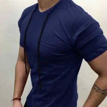 2020 Nové pánske Fitness Telocvične T Muž Sexy Obväz Biele Krátky Rukáv T Shirt Mužov Sexy V Krku Tričko Topy M-2XL