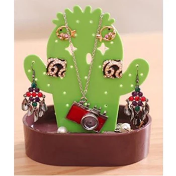 2020 Náhrdelník Náramok Náušnice Skladovanie Organizátor Kaktus V Tvare Šperkov Zobraziť Stojan Stojan Na Okno Domu Veľkoobchod Drop Shipping