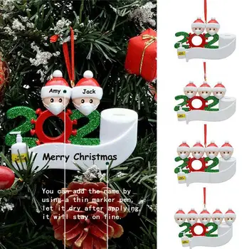 2020 Vianoce Vianočný Strom Visí Ozdoby Rodiny Ornament Dekorácie Prežil Osobné Darčeky DIY Jedinečný Strom Prívesky