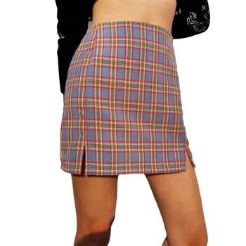 2020 Vintage Koberčeky Mini Sukne Ženy Streetwear Harajuku Fashion Dievčatá Vysoký Pás A-Line Sukne Lete Split Nohavice Sukne