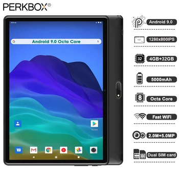 2020 perkbox 10 palcový Octa-Core tablet wifi Android 9.0 4GB RAM, 32 GB, 1 280 x 800 HD Displej 5.0 MP Kamery 4G LTE Telefón, tablet pc
