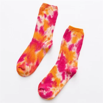 2021 Bavlna Skate Ponožky Muži Ženy Ponožka Koleno-vysoká Zábavné Cyklistické Beží Turistika tie Dye Sox Harajuku Hip Hop Šťastný Ponožky