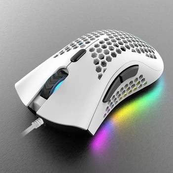 2021 Nové 7200DPI 6 Tlačidlo Ľahké Vyprázdnené Shell RGB Hernej Myši E-sports Myši pre FPS