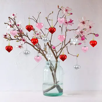2021 Nový Krásny Deň svätého Valentína Lásku v Tvare Srdca Loptu Prívesok Vianočný Stromček Garland Dekorácie Loptu Valentína prítomný
