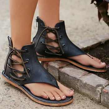 2021 letné nový štýl ploché sandále dámske papuče retro dámy topánky ženy pláži byt sandále
