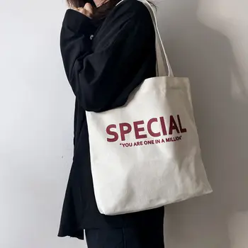 2021 nový kórejský štýl klasické listy jednoduché plátno taška in college štýl bežné ramenný plátené tašky