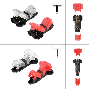 20Pcs Quick Electrical Cable 1/2 Pin I T Type For Wires 22-18AWG For Led Strip Car Electric Connectors Wire Connector Terminals